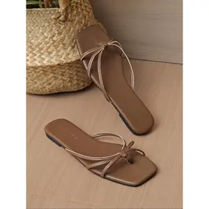 Women's Fashionable Solid Color Slides, Casual Comfortable Home Slippers, Lightweight Breathable Slides for Indoor & Outdoor Wear, Walking Shoes