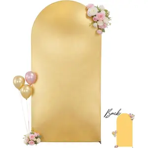 Wedding Arch Backdrop Cover, 6FT Gold Yellow Arch Cover Stretchy Backdrops,-Sided Arch Stand Covers for Wedding, Baby Shower, Birthday Decoration