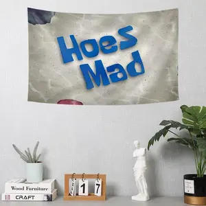 Funny Hoes Mad Tapestry, 60x40in Lightweight Cotton-Linen Wall Hanging, Room Decor for College Dorm Guys, Frat Bedroom & Man Cave Art Gift