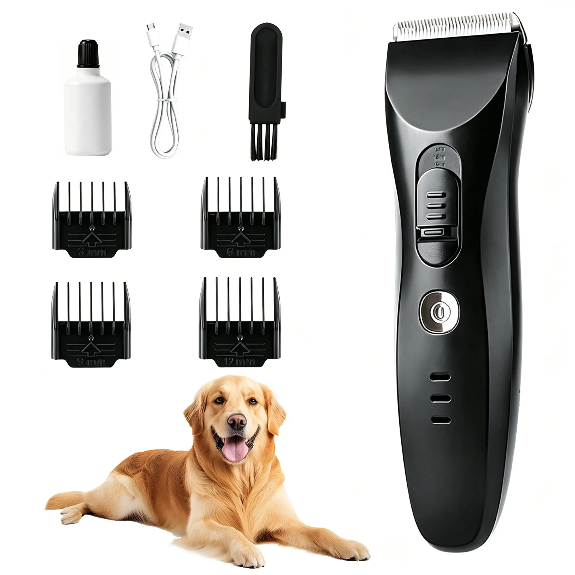 Pet Hair Clipper Set, Pet Grooming Multi-Tool Pack, Adjustable Cutting Length Dog Cat Grooming Tool, Washable Blade Cordless Trimmer For All Coat Types, Gifts for Pet Lovers