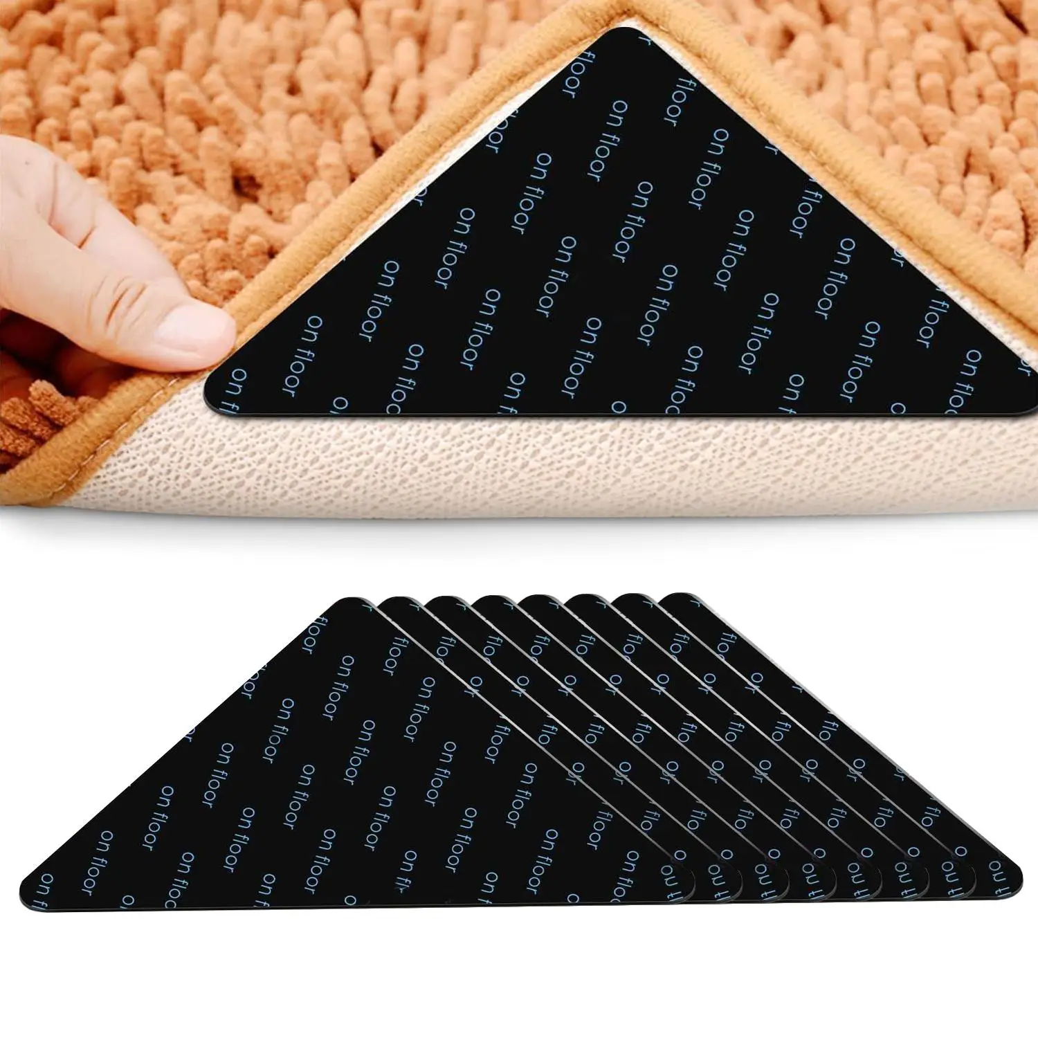 Non-slip Rug Pad Gripper, 8 Counts/set Christmas Decor Reusable & Washable Rug Tape for Hardwood Floors & Tiles, Area Rug Pad Gripper, Floor Mat Gripp