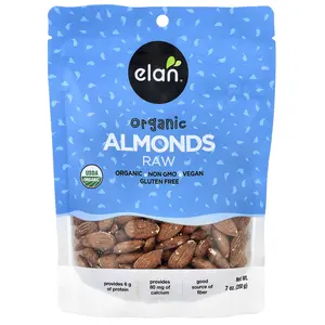 Elan Organic Almonds, Raw, 7 oz (200 g)
