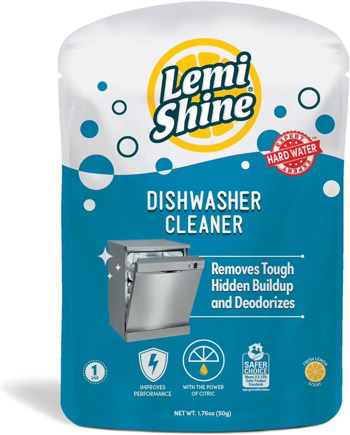 Natural Dishwasher Cleaner - Dishwasher Cleaner and Deodorizer Powered by Citric Acid and a Natural Fresh Lemon Scent (1 Count)