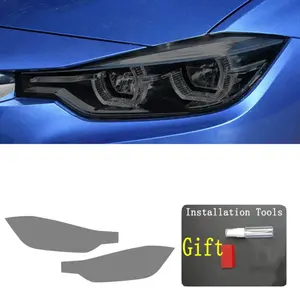 For BMW 3 Series F30 F31 2013-2019, Precut Headlight Protective film Transparent or Smoked Black TPU Headlight Sticker