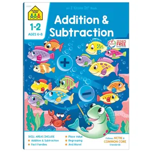School Zone Addition & Subtraction Workbook: 64 Pages, 1st Grade, 2nd Grade, Elementary Math, Sums, Differences, Place Value, Regrouping, Fact Tables, Ages 6-8 (I Know It! Book Series) - Paperback