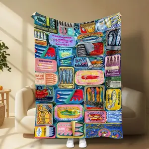 Art Sardine Canned Food - Suitable For Multiple Uses In Bedrooms, Living Rooms And Offices |   Unique Vibrant Retro Patterns |   A Perfect Gift For Christmas.
