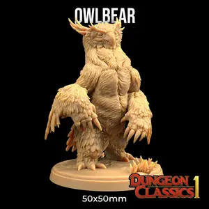 Owlbear Dungeon Classics Monster | The Dragon Trappers Lodge | 32mm Scale | Miniature TTRPG Mini DnD Dungeons Dragons Wargame