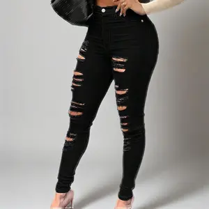 Skinny Jeans for Women Ripped Jeans Mature sexy (Stretchy) Womenswear Day Elastic(Sheets)