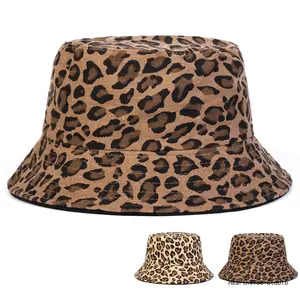 Cotton Retro Leopard Print Hip-Hop Bucket Hat - Western-Style Reversible Outdoor Sun Hat for Women with Sun Protection, 1-Size-Fit-All Sports & Outdoor Accessory,summervibes