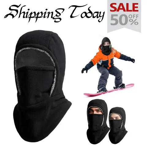 Winter windproof hood,Ski Mask – Cycling Cap,Thermal Thick Fleece-Lined Full Face Ski Mask for Adults, Unisex Adjustable Windproof Snug Cover with No Air Leakage, Thickened Scarves, Stay Warm for Winter Skiing, Hiking, Outdoor Sports