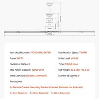 96 inch【8 Aluminum Blades】Silver