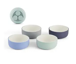 Elk and Friends Porcelain Bowls with Silicone Suction Sleeves | Microwave & Dishwasher Safe | Non Slip Dinnerware | Snack Dishes