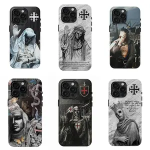 Baldwin IV "The Leper King" The Crusader King and His Holy Army Phone Case, Crusader King of Jerusalem Cross Medieval Christian Phone Cover, Medieval Cross Armor Glory of God Gothic Faith for iPhone 16/15/14/13/12/11/17 ProMax Plus for Samsung phones