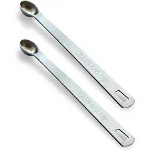 2PCS 1/8 Teaspoon(1/8tsp, 0.625 ml, Dash) Single Tiny Measuring Spoon, Small Individual Stainless Steel Measure Spoons Only