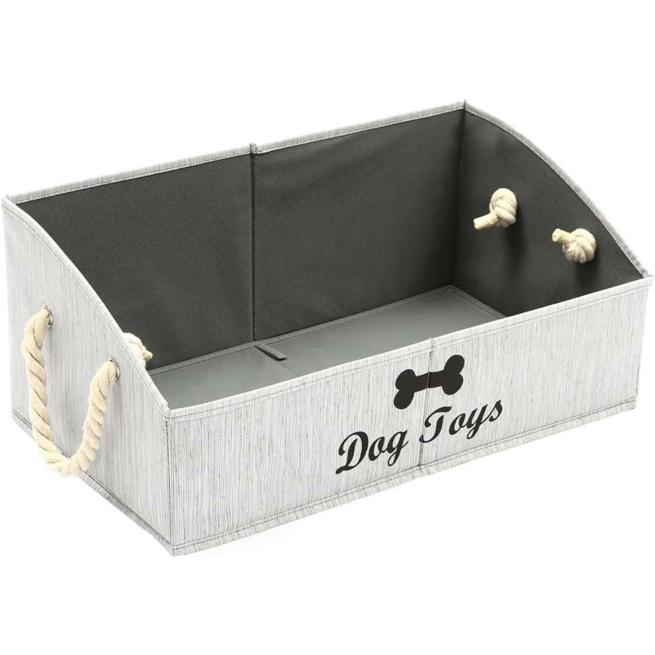 Morezi Large Dog Toy Bin Puppy Shallow Toy Baskets Dog Toy Storage Perfect for Living Room Playroom Closet Home Organization - Grey