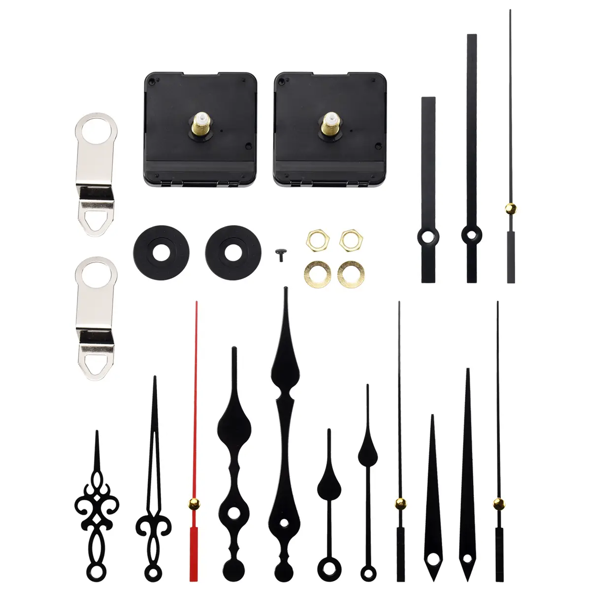 32mm Long Shaft DIY Quartz Clock Movement Mechanism Kit - Plastic & Aluminium Set with 5 Pairs of Hands, Wall Clock Repair Replacement Parts, Ideal Diving Sports Gift