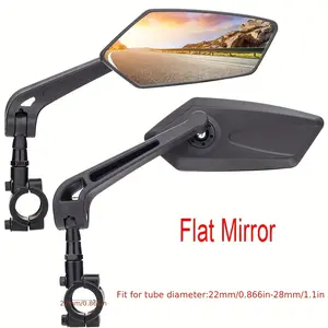 2pcs high-definition glass adjustable bicycle rearview mirror, 360° rotatable side view for cycling, wide-angle reflective safety mirror suitable for mountain bikes, universal handlebar installation accessories