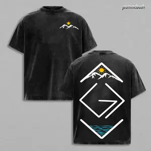 "God Is Greater Than The Highs And Lows" Graphic Casual Short-Sleeve Washed T-Shirt - Christian Apparel, Oversized Men's Top, Streetwear Gym Wear, Easter Apparel