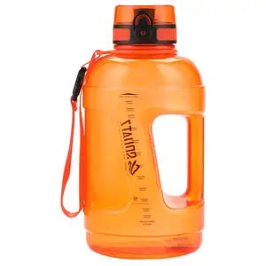 78 Oz Sports Water Bottle - Orange | Reusable Leakproof Tritan Plastic Bottle with Wide Mouth, Hygenic Nozzle & Carry Strap – Portable Bottle for Gym, Sports & Outdoor Use