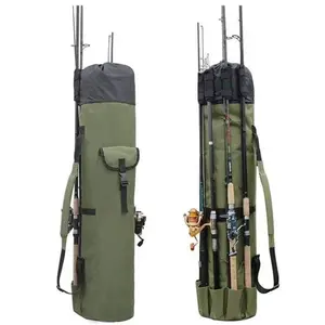 Thicken large capacity outdoor fishing bag, portable folding fishing gear storage bag, wear-resistant and waterproof fishing rod bag, multi-function crossbody fishing kit, outdoor fishing travel storage bag, practical men's fishing gifts