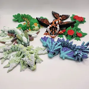 3D Printed Tiny Dragon Figurines - Unique Shape, Ideal for Collectors and Decorative Use desk figure Plastic Traditional Articulated