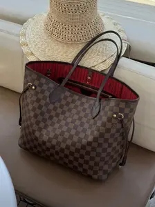 Pre-owned Louis Vuitton Leather Shoulder Bags Neverfull Damier Large Tote
