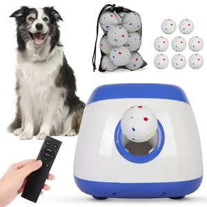 Green Automatic Tennis Ball Thrower for Dogs: 80-inch Mini Tennis Ball Thrower, Interactive Indoor Ball Throwing and Retrieving Machine for Puppies and Pets, Suitable for Small to Medium-Sized Dogs, Blue