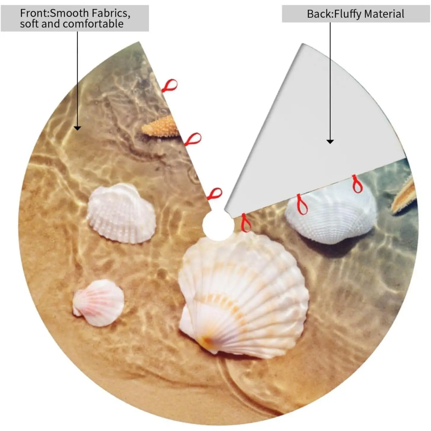 Tropical Beachy Nautical Summer Starfish Seashell Shell Beach Themed Sea 36 Inch Christmas Tree Skirt Round Winter Snow Suitable for Christmas Xmas Halloween Holiday Party Decor Decoration Occasion Tropical Beachy Nautical Summer Starfish Seashell Shell Beach Themed Sea 36 Inch Christmas Tree Skirt Round Winter Snow Suitable for Christmas Xmas Halloween Holiday Party Decor Decoration Occasion