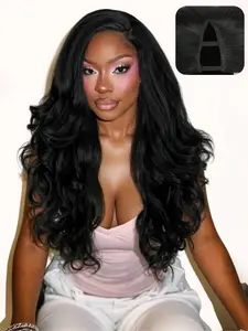 Yaki Curly V Part Wig, 26 Inch Fluffy Wavy Filp Curls, Heat Resistant 356°f, Glueless Beginner Friendly, Natural Hair Replacement