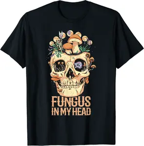 Mycology vintage skull with mushrooms - fungus in my head T-Shirt - Albertjasso Shop 51B0BQJSN3W2