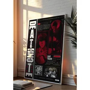 Death Note Poster - Yagami Light Ryuk - Death Note Wall Art - Death Note Anime Poster- Anime Wall Decor, Gift For Anime Lovers - Manga Art