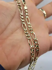 Figaro Chain 4.6mm 14K Solid Gold Classic Figaro Style Necklace for Solid Gold Jewelry Lovers