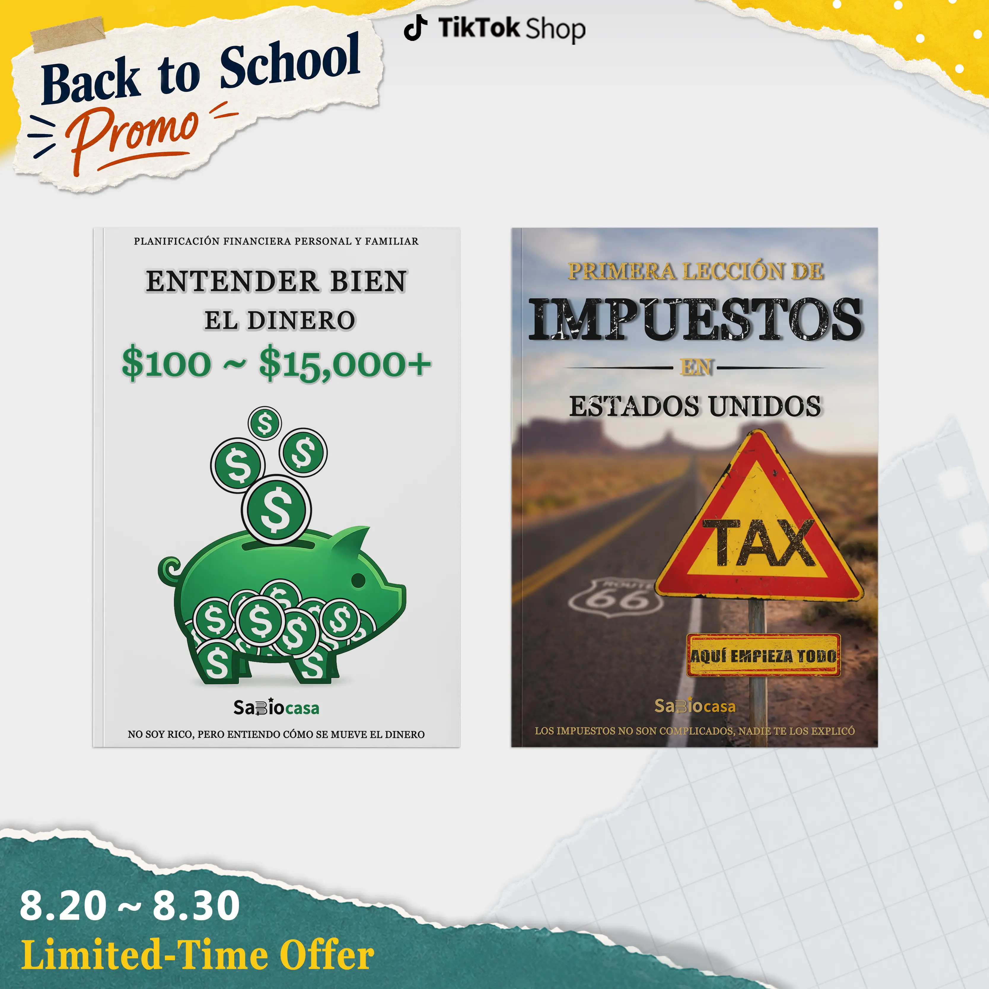 Combo de Inversión e Impuestos en Estados Unidos – 2 Libros en Español para Hispanohablantes sobre Ahorro, ETF, W-2, 1099, ITIN, Taxes y Planificación Financiera