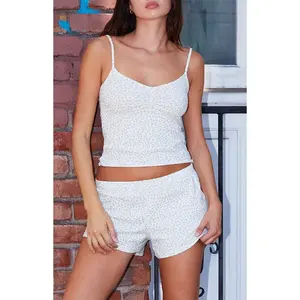 John Galt Women's Olive Floral Archie Pajama Tank Top