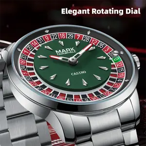 Russia turntable watch MARKFAIRWHALE genuine men’s wristwatch model FW-5031, round steel strap, water-resistant