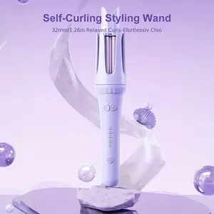 Professional 32mm Ceramic Curling Iron - Automatic Rotating Wave Styling Tool, Temperature Control, Automatic Shutdown and Anti-scalding, Large Wave Curling Iron The Perfect Gift for Mom and Your Girlfriend — A Mother's Day Gift
