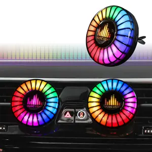 Car Air Freshener with LED Aroma Vent Clip Car Music Rhythm Atmosphere Light Auto Interior Perfume Diffuser Fragrance Accessorie Car Interior Accessories