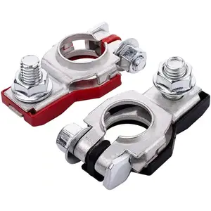 Battery Terminal Connectors, Positive & Negative Auto Battery Cable Terminal Top Post With plastic bottoms,Automotive Accessories Universal for Nissan 243407F000 243407F001