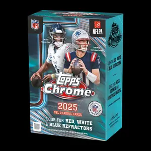 2025 NFL TOPPS CHROME VALUE BOX RED WHITE BLUE PARALLELS