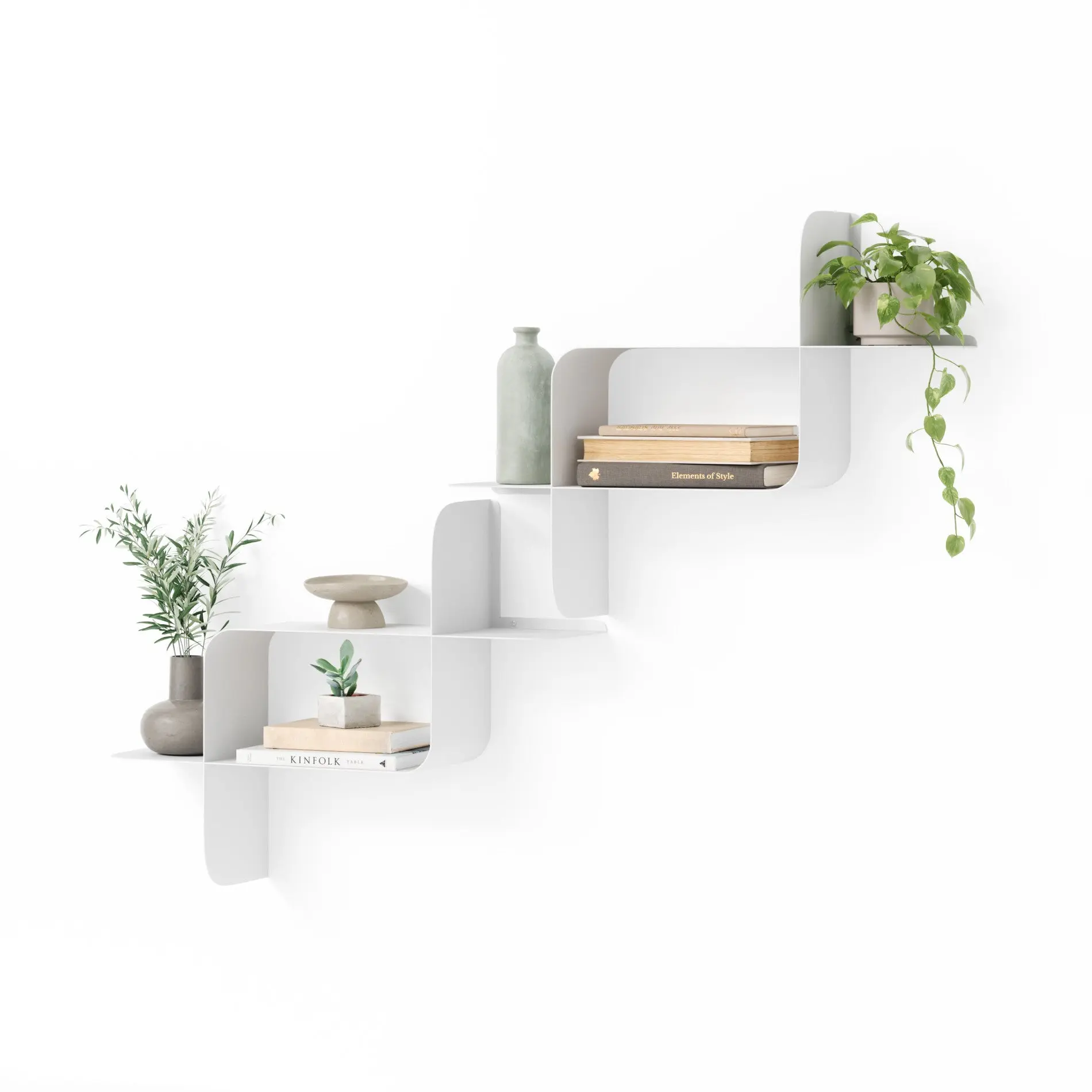 Umbra Montage 2 Montage Metal Wall Shelves, 1-Layer Floating Hanging Floating Shelves, Geometric Design Multi-Purpose Storage, 100% Steel, 0 - 5 Kg Capacity