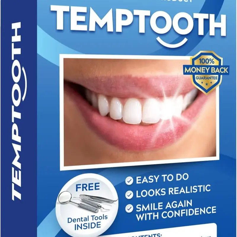 Temptooth - Do-It-Yourself Temporary Tooth Replacement Kit with Free Dental Tools - Safe, Non-Toxic Material - Single Kit