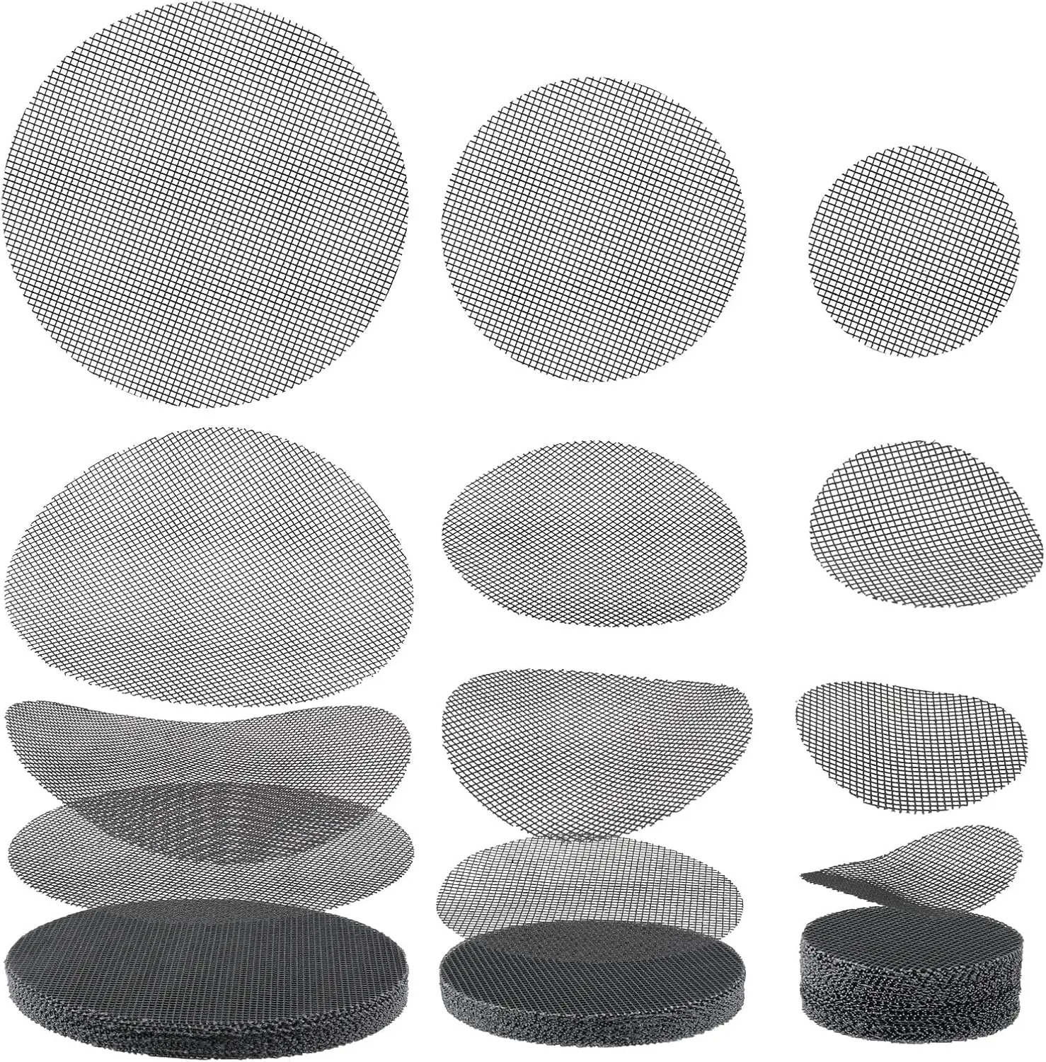 Mesh for Plant Pot Drainage Mesh 2 3 4 Inch Assorted Sizes 100 Pcs | Plastic Round Plant Mesh for Terrarium Flower Pot Hole Mesh Pad, Planter Bottom Drainage Screen Inserts Grid Mat Succulent