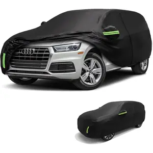 Waterproof Car Cover All Weather for SUV (182-190 inch), Upgraded 190T Lightweight Polyester Outdoor Full Car Cover, UV Protection & Windproof, Breathable with Door Zipper & Storage Bag.