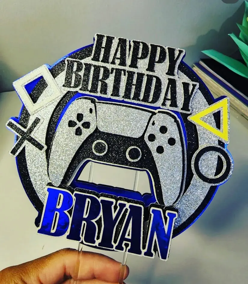 Gamer Cake Topper, Gamer cake decor, Video Game Cake Topper