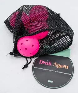 THE HYPE BOUTIQUE Dink Again Set of 6 Premium Pickleball Balls with Bag 26 Holes Outdoor/Indoor Aerodynamic Precision for Tournament Play Orange & Pink