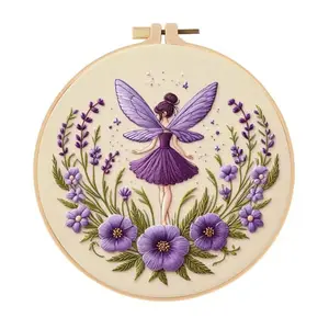 Embroidery Kit Set for Beginners, Elegant Cross Stitch Embroidery Kit, Stylish Embroidery, Fairy Style, Hand Embroidery, DIY Embroidery Lovers, Embroidery Craft, Embroidery Design, Includes Printed Cotton Fabric