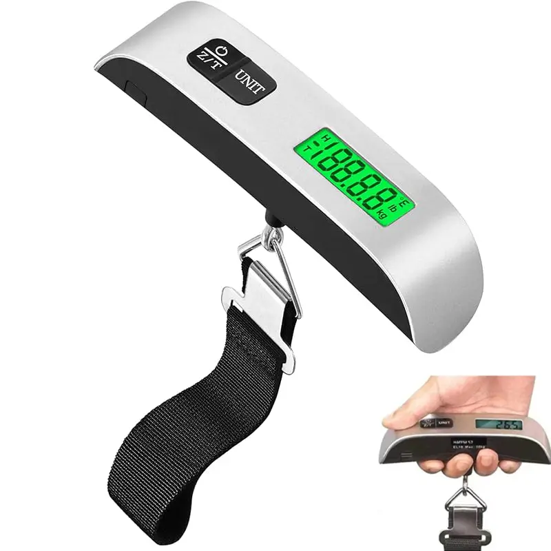 Luggage Scale 110lb Suitcase Weight Scale for Travel with Backlit LCD Display 4-Unit Switching Portable Hanging Baggage Scale for Luggage Backpacks Packages