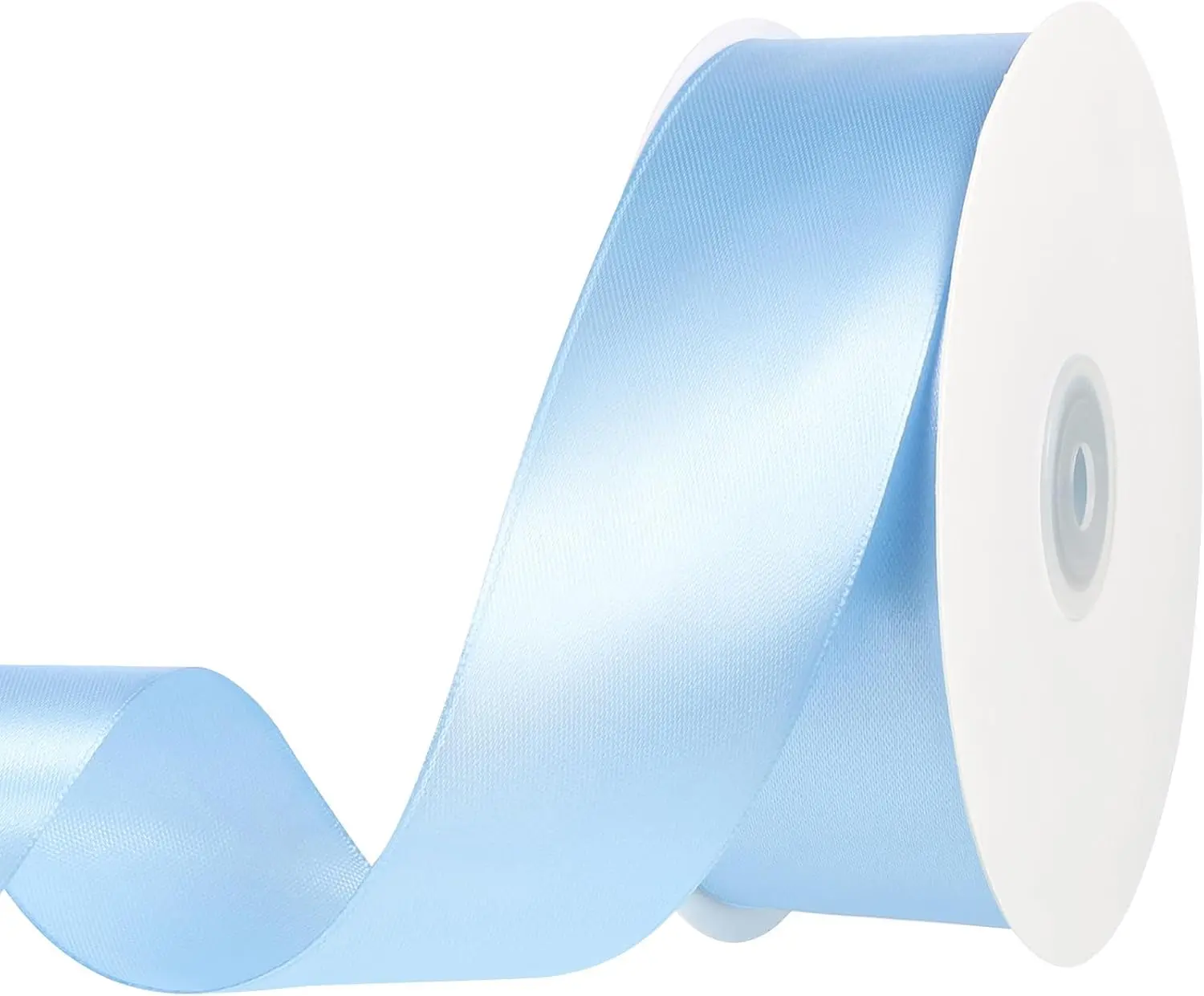 Blue Ribbon 1 1/2 Inch 60 Yards Light Baby Blue Satin Ribbon for Baby Bridal Shower Graduation Leis Party Favors Wedding Decor Flower Bouquet Crafts Gender Reveal Back to School