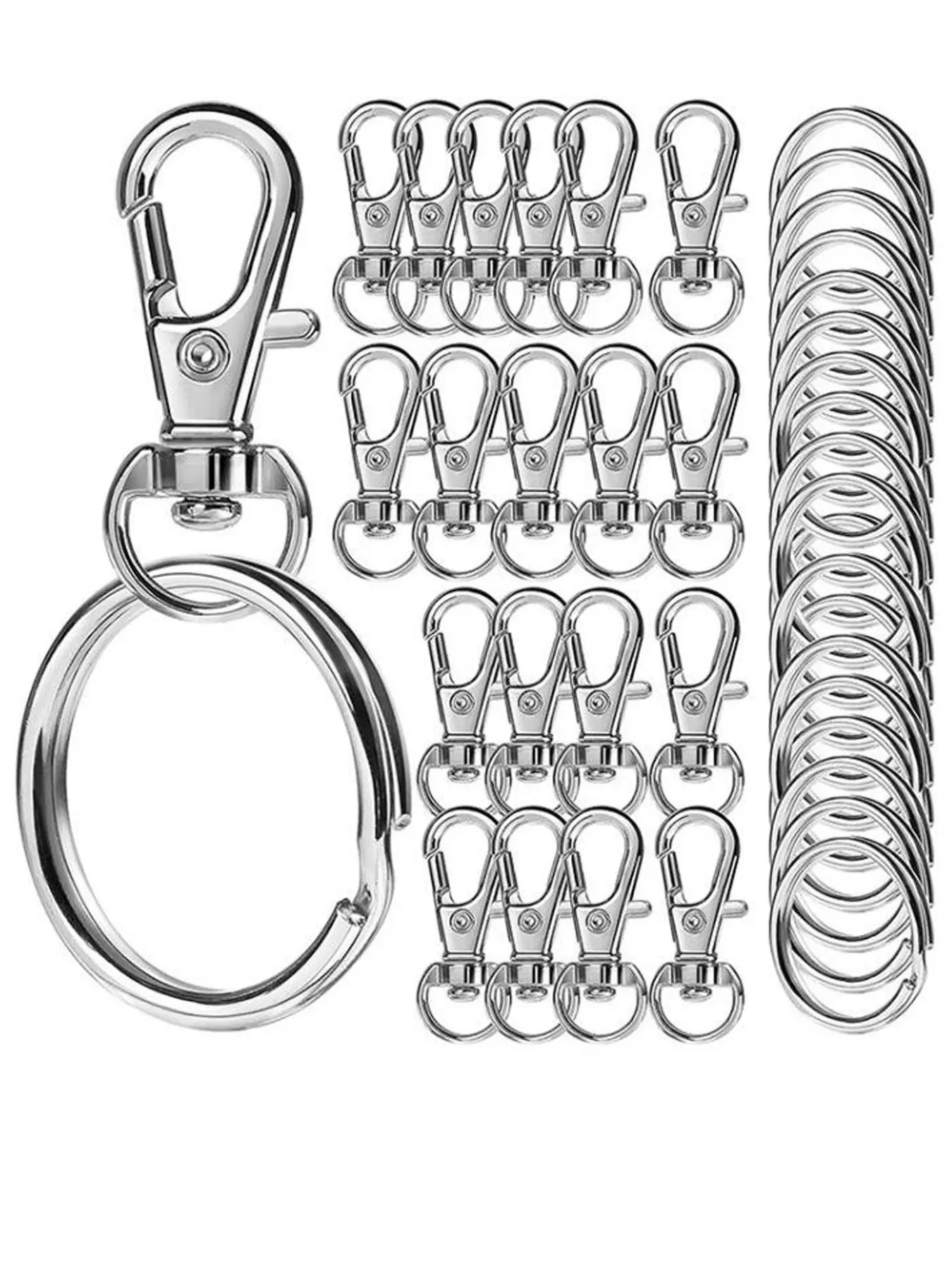 Keychain Making Supplies Kit, DIY Craft Set, Including Zinc Alloy Lobster Clasp, Spring Keychain, Rotating Buckle, Hanging Rope, Snap Buckle, Keyring, Hardware, Luggage Accessories