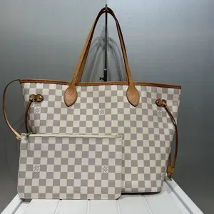 Pre-owned Louis Vuitton canvas Tote Bags Damier Azur Neverfull MM Tote Bag 15690654